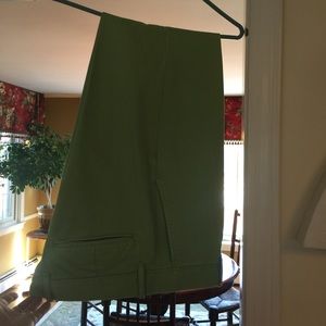 Men's JCrew celadon green flat front Chino, 32X32