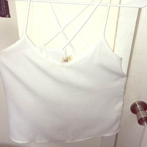 Hollister White Cross Back Tank