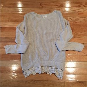 Urban Outfitters Beige Sweater with Lace Design
