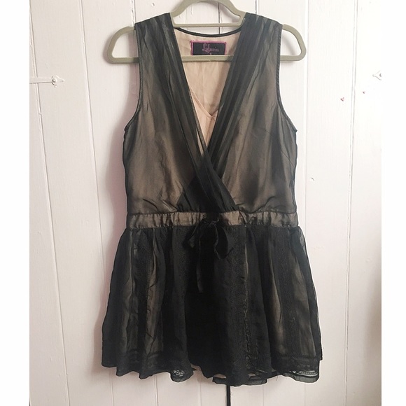 Luluvia Dresses & Skirts - Luluvia drop waist sheer overlay dress S