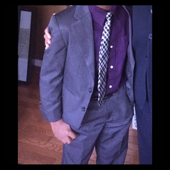 Gray Pin Stripe Boy's Dress Suit