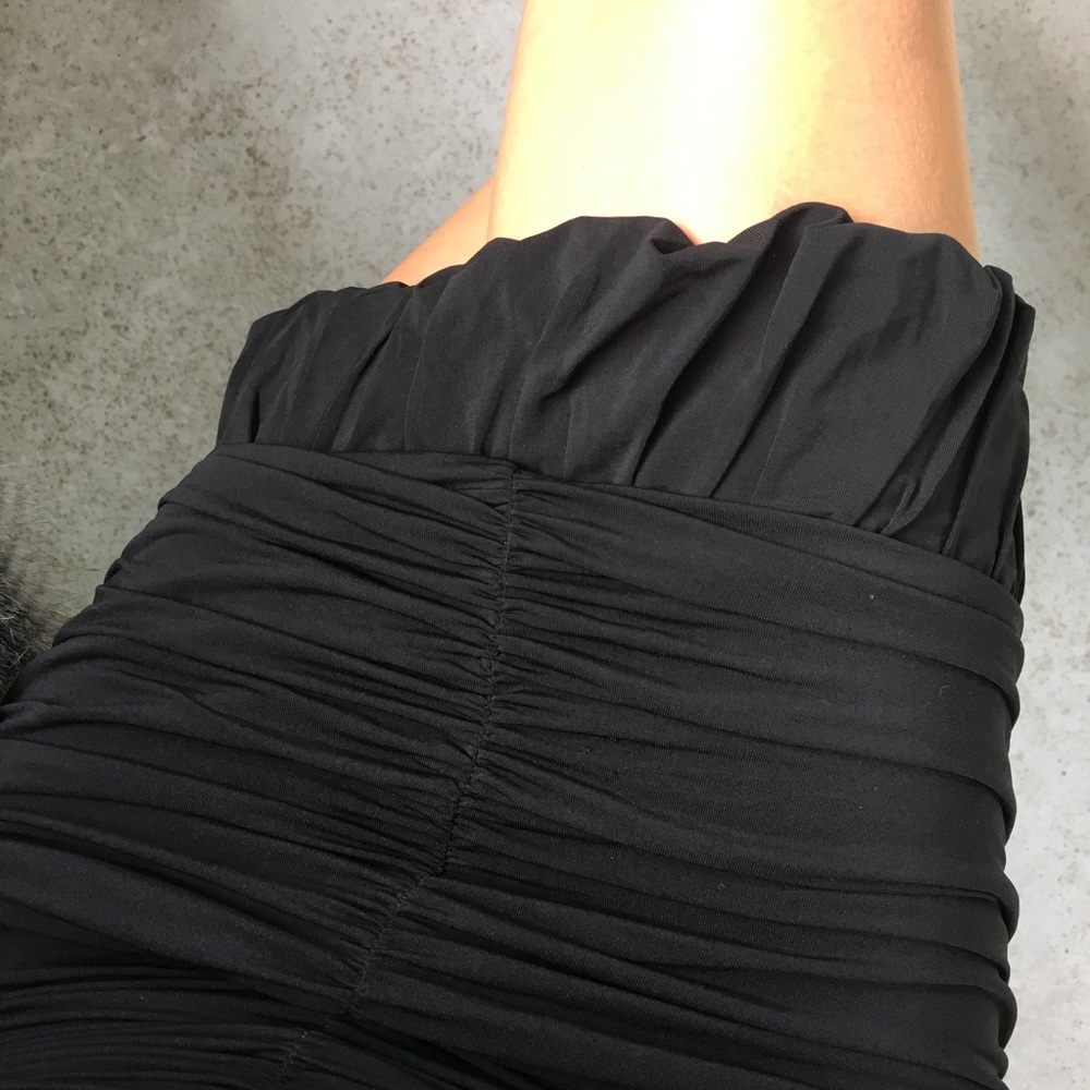 BCBGMaxAzria Black Ruched Coctail Dress, Size S - Picture 4 of 8