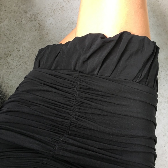 BCBGMaxAzria Black Ruched Coctail Dress, Size S - Picture 4 of 8