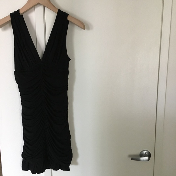 BCBGMaxAzria Black Ruched Coctail Dress, Size S - Picture 5 of 8