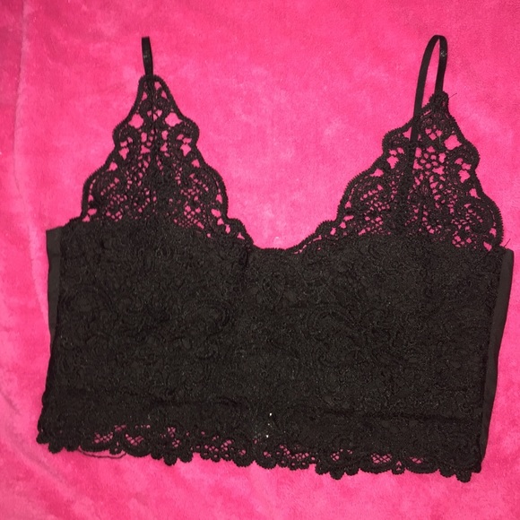 black lace zip up bralette