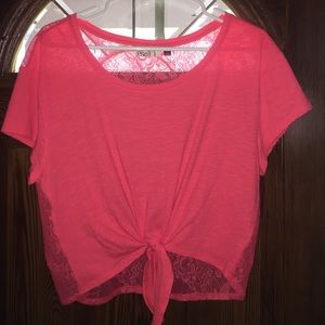 Coral Bottom Tie Shirt