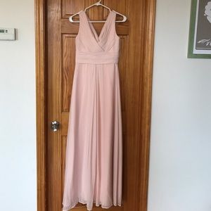 Blush Bill Levkoff bridesmaid dress
