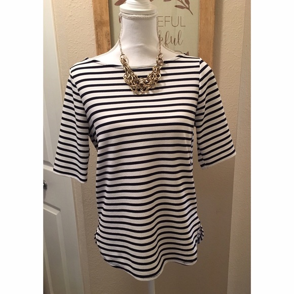 Tops - Navy and white striped top