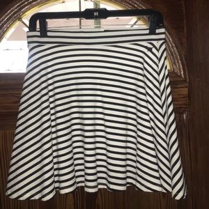 Black and White Striped Skirt