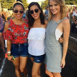 Urban outfitters Europe: blue and white pinafore