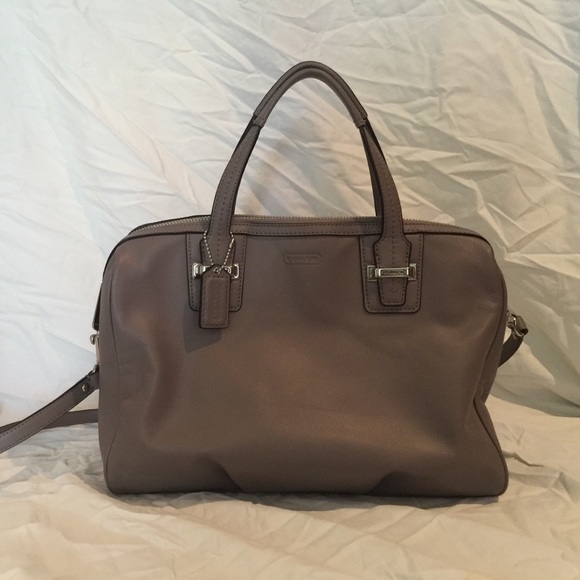 Authentic Leather Coach Purse Grey