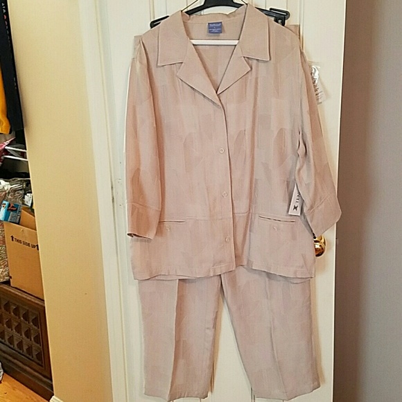 Tan pant suit