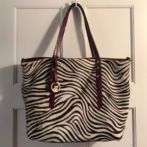 AB Asia Bellucci Italian leather zebra print bag