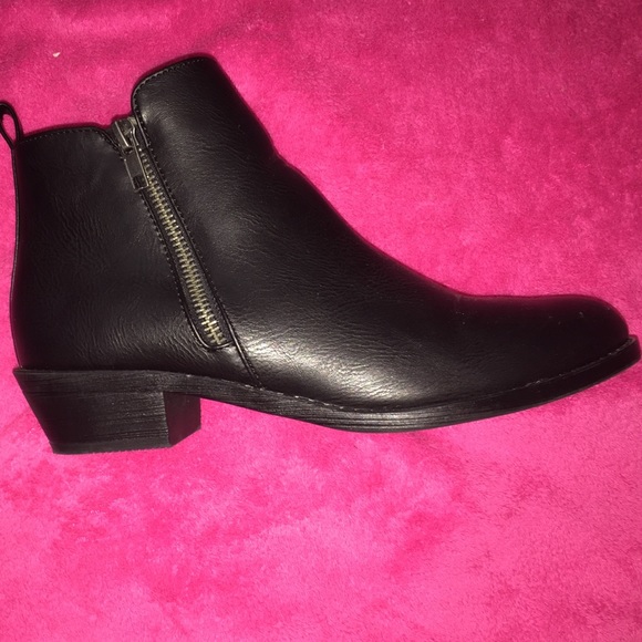 black zip up ankle boots