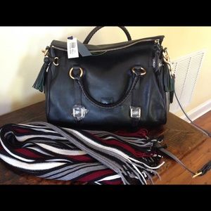 NEW Dooney & Bourke large Black Florentine Satchel
