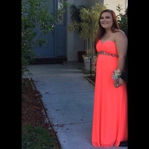 Coral prom dress