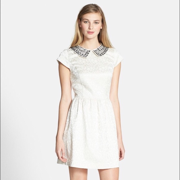 Kensie embellished white dress