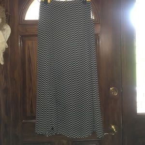 Black and White Chevron Maxi Skirt