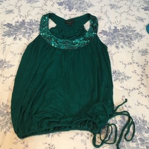 Forever 21 green Flowey tank