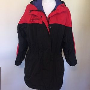 Columbia Windbreaker Rainjacket Black/Red/Blue SzM