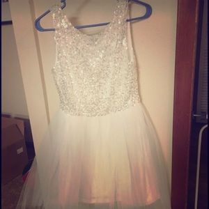 White sequin/tulle dress