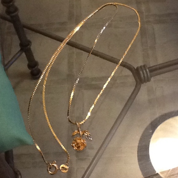 14k real gold necklace-Sold