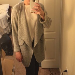 Grey sweater coat