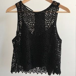 Club Monaco Cropped Lace Blouse