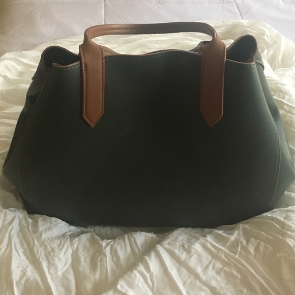 Large hunter green tote