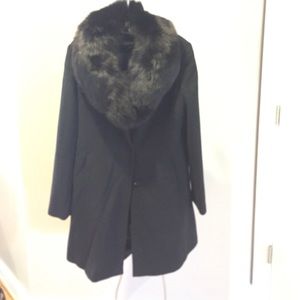 Ellen Tracy wool coat with removable faux fur