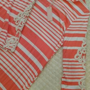 Pink Blush Maternity Crochet Sleeve Dress