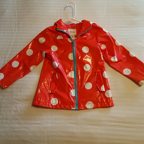 Cherokee girls size 4/5 red polka dot rain coat.