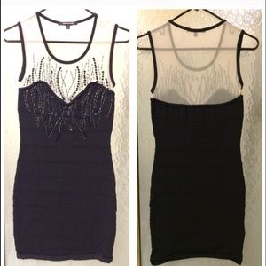 Wow Couture Black White Sequin Bandage Dress