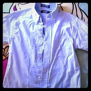 Light blue button up shirt!