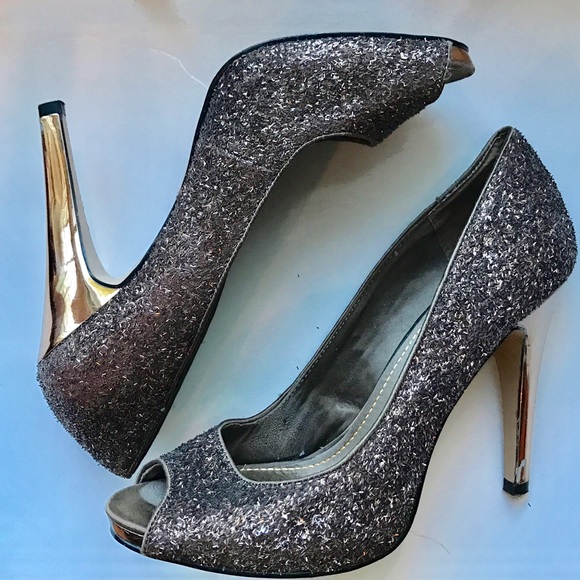 Brown Open Toe Pumps
