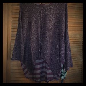 3/4 sleeve sweater, slit in back on bottom