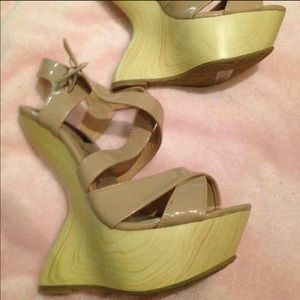 Brand new nude dollhouse wedges