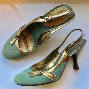 Green and Copper Slingback