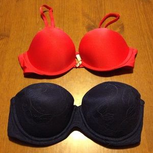 Two 32C Victoria's Secret Push-up Bras!!