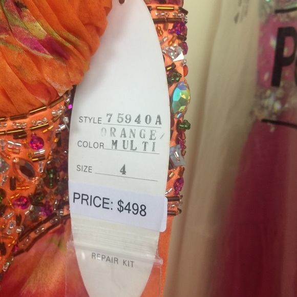 Asymmetrical Floral Print Gown by Cassandra Stone - Picture 4 of 8