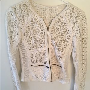 Yoana Baraschi Daytona Lace White Moto Jacket