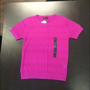 Banana Republic Fuschia Short sleeve knit sweater