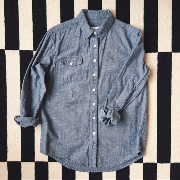 Bridge and burn spotted relaxed button down shirt