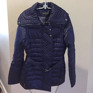 Andrew Marc belted navy puffer