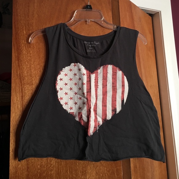 American flag heart tank