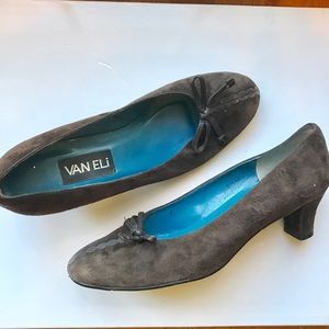 Brown Suede Heel with Bow