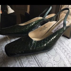 Green Monzo Bellini Leather Heels