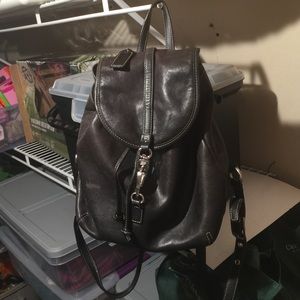 Small black leather Coach purse