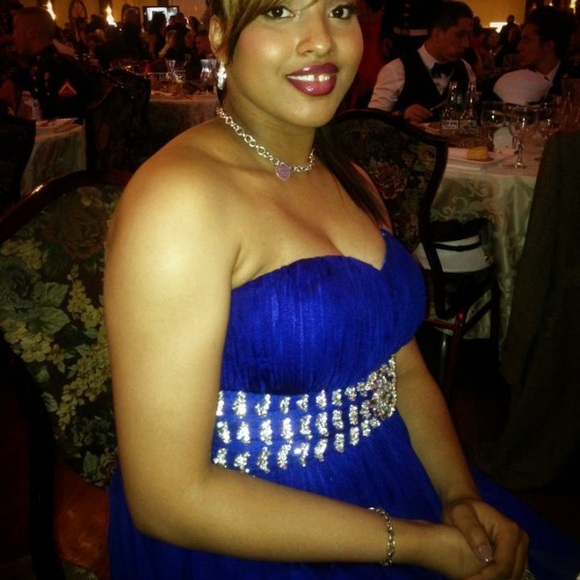 Blue evening gown