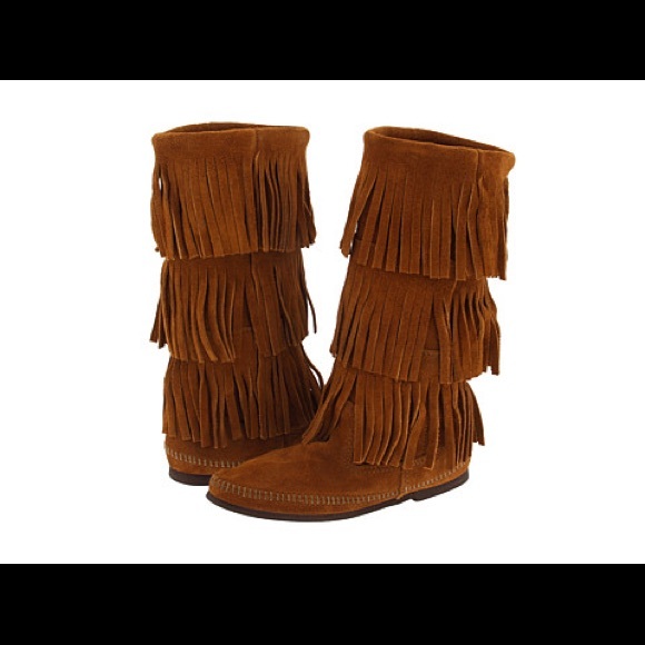 Tan Fringed Boot - Picture 1 of 3